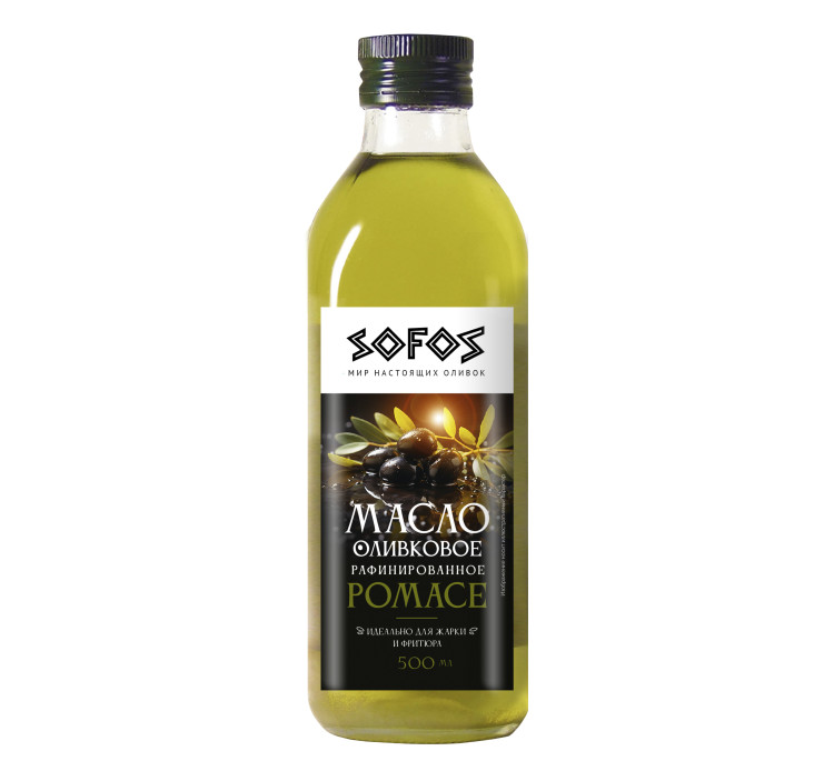 Масло оливковое рафинированное POMACE ТМ «SOFOS» 500 мл