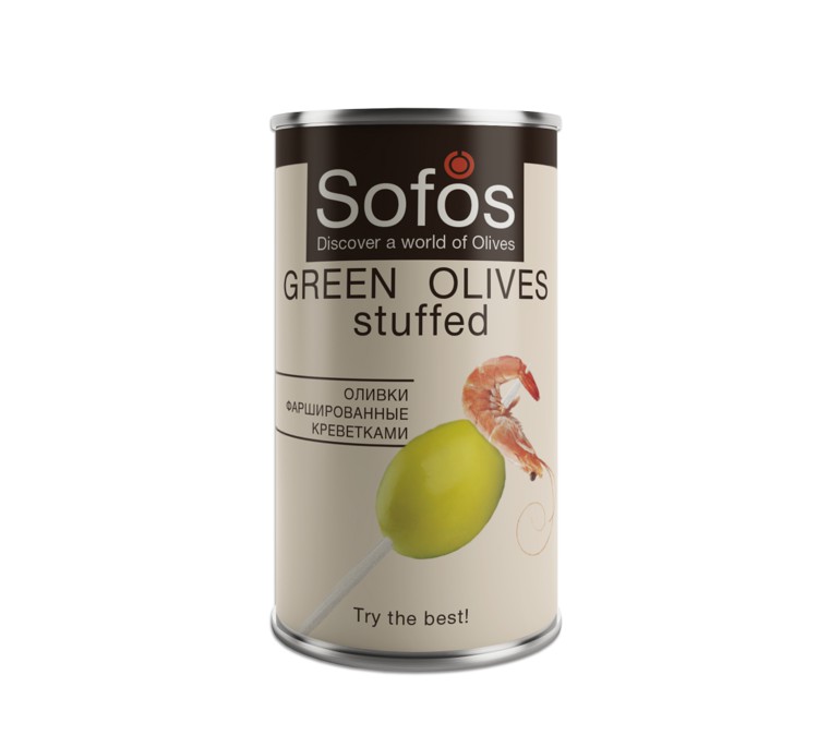 Оливки фаршированные креветками ТМ «SOFOS» 300 мл