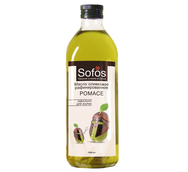 Масло оливковое рафинированное POMACE ТМ «SOFOS» 1000 мл